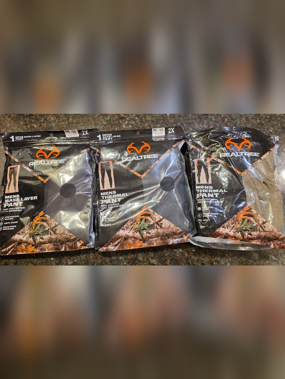 *set Of 3* Realtree Men's Thermal Pants
